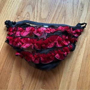 Vintage Victoria’s Secret sheer black string bikini ruffle undies